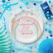 Nine ist ein Vibe Retro Summer Rainbow Pappteller (Party)
