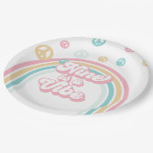 Nine ist ein Vibe Retro Summer Rainbow Pappteller (Schrägansicht)