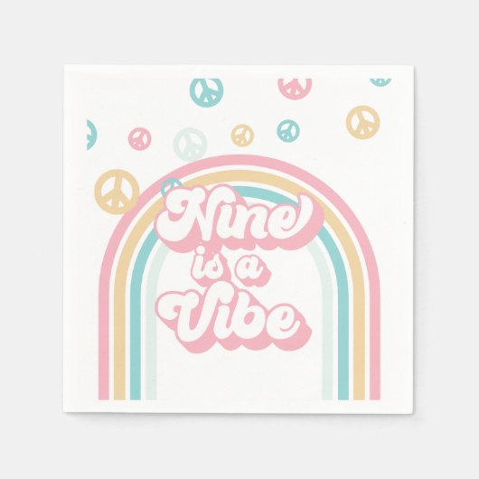 Nine ist ein Vibe Retro Summer Rainbow Serviette (Vorderseite)