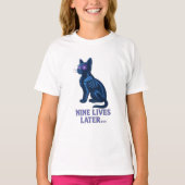 Nine Lives Later – Funny Cat T-Shirt (Vorderseite)