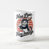 Nine Lives Nine Innings Baseball Cat Kaffeetasse (Mittel)