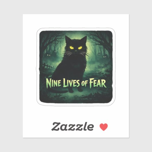 Nine Lives of Fear – Schwarze Katze Aufkleber (Blatt)