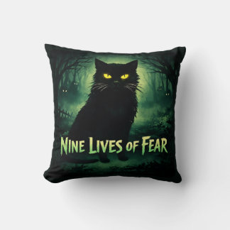 Nine Lives of Fear – Schwarze Katze Kissen