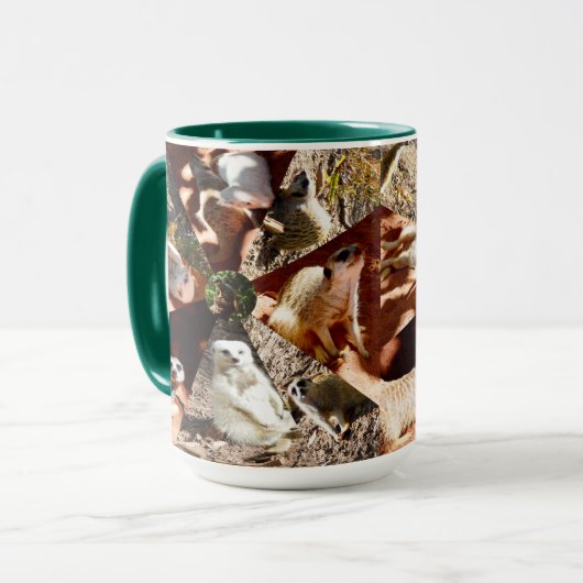 Nine Meerkat Triangles, Coffee Mug Tasse (Vorderseite Links)