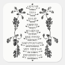 Nine Noble Tugendaufkleber