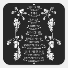 Nine Noble Tugendaufkleber