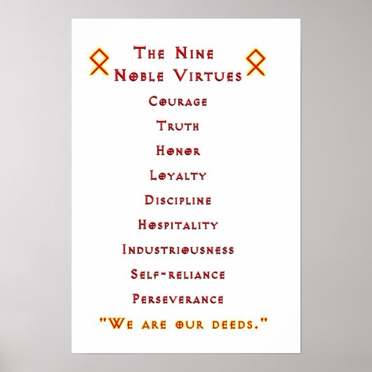 Nine Noble Virtues Poster (Vorne)