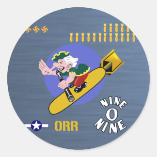 Nine O Nine WWII Noise Art Runder Aufkleber