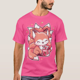 Nine Schwanz Fox Kawaii Japanisch Anime Strawberry T-Shirt