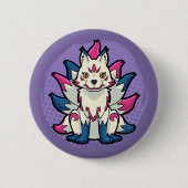 Nine-Tailed Fox- Yokai Kitsune Button (Vorderseite)