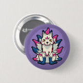 Nine-Tailed Fox- Yokai Kitsune Button (Vorne & Hinten)