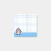 Nine-Tailed Kitsune- Japanese Fox Yokai Blue Grid Post-it Klebezettel (Vorderseite)