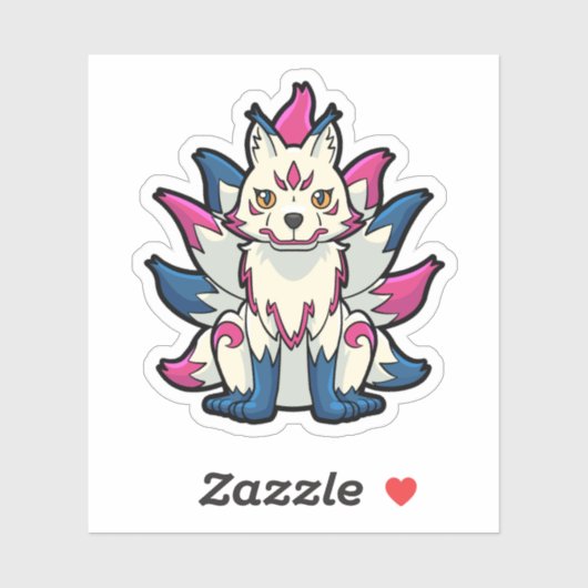 Nine-Tails Fox- Kyuubi Kitsune Aufkleber (Blatt)