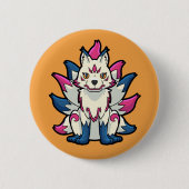 Nine-Tails Fox- Kyuubi Kitsune Yokai Button (Vorderseite)