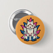 Nine-Tails Fox- Kyuubi Kitsune Yokai Button (Vorne & Hinten)