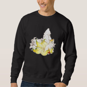 Nine Tails Fox Traditioneller japanischer Malstil Sweatshirt