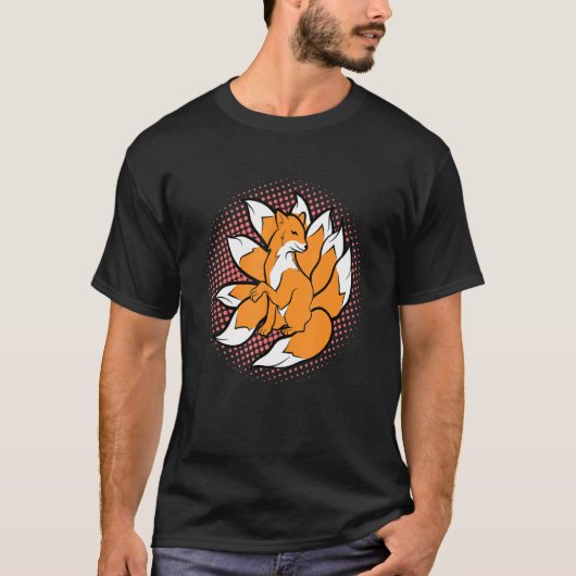 Nine Tails Kitsune Japanese Fox Kami Inari for Gi T-Shirt (Vorderseite)