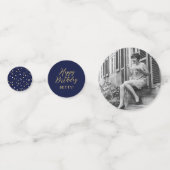 Ninety Gold & Navy Confetti 90th Birthday Party Konfetti (Rückseiten)