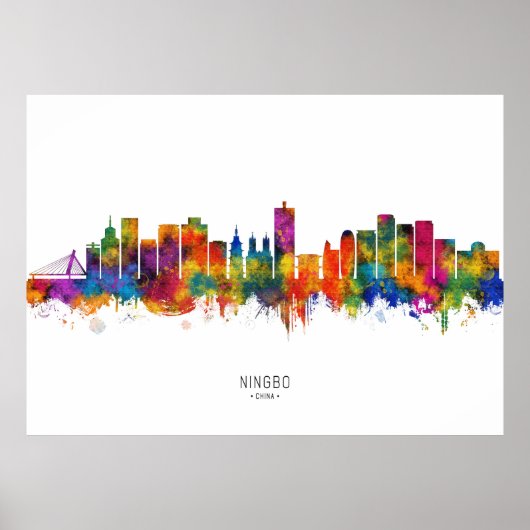 Ningbo China Skyline Poster (Vorne)