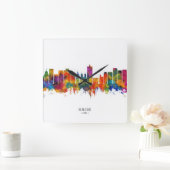 Ningbo China Skyline Quadratische Wanduhr (Zuhause)