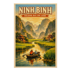 Ninh Binh, Vietnam, in klassischem Retro-Reiseambi Poster