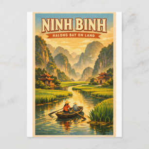 Ninh Binh, Vietnam, in klassischem Retro-Reiseambi Postkarte