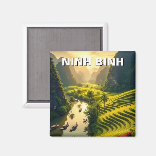 Ninh Binh Vietnam Travel Magnet (Vorderseite/Rückseite)