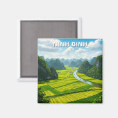 Ninh Binh Vietnam Travel Magnet (Vorderseite/Rückseite)