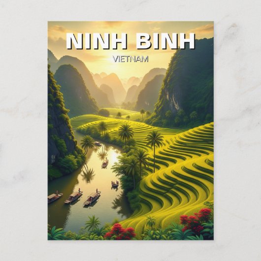 Ninh Binh Vietnam Travel Postkarte (Vorderseite)