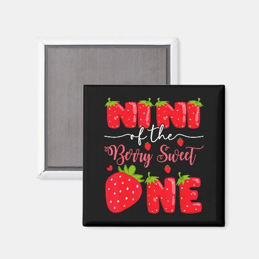 Nini Of The Berry Sweet One 1st Birthday Strawberr Magnet (Vorderseite/Rückseite)