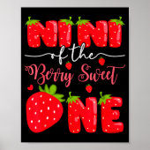 Nini Of The Berry Sweet One 1st Birthday Strawberr Poster (Vorne)