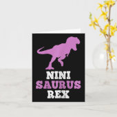 Nini-saurus Rex Dino Dinosaur Ninisaurus Funny Karte (Gelbe Blume)