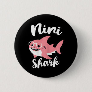 Nini Shark Mother's Day Oma Funny Button