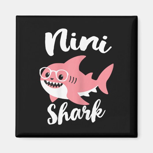 Nini Shark Mother's Day Oma Funny Magnet (Vorne)