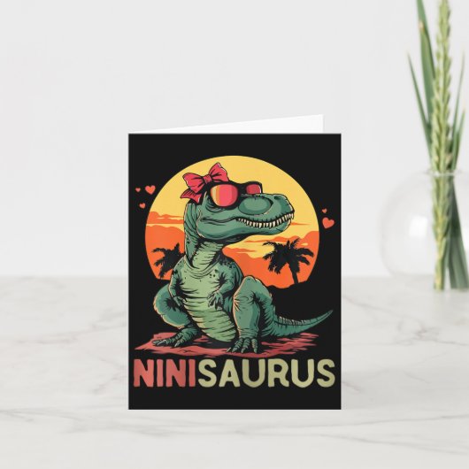 Ninisaurus Dino Dinosaur Nini-saurus T-rex Mutter' Karte (Vorderseite)