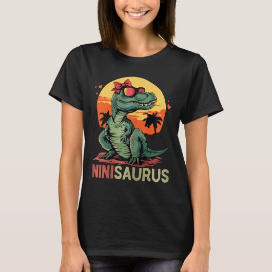 Ninisaurus Dino Dinosaur Nini-Saurus T-Rex Mutter T-Shirt (Vorderseite)