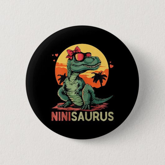 Ninisaurus Dino Dinosaurier Nini-Saurus T-Rex Mutt Button (Vorderseite)