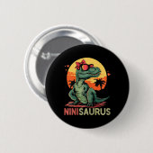 Ninisaurus Dino Dinosaurier Nini-Saurus T-Rex Mutt Button (Vorne & Hinten)