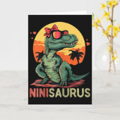Ninisaurus Dino Dinosaurier Nini-Saurus T-Rex Mutt Karte (Gelbe Blume)