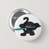 Ninja Affe auf Schutz-Keinen Wörtern Button (Vorne & Hinten)