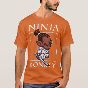 Ninja-Affe Lustiger Ninja-Krieger Shinobi T-Shirt