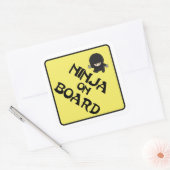 Ninja an Bord Quadratischer Aufkleber (Umschlag)