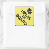 Ninja an Bord Quadratischer Aufkleber (Tasche)