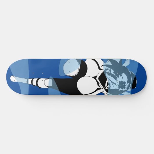 Ninja Anime Girl im nebeligen Skateboard Deck (Horizontal)