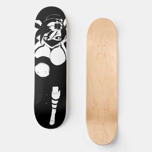 Ninja Anime Girl Skateboard Deck (Vorderseite)