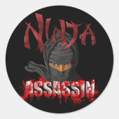 Ninja Assassin Runder Aufkleber (Vorderseite)