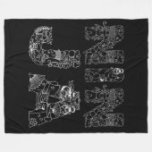 Ninja Atemberaubender weißer Text auf schwarz Fleecedecke (Vorderseite (Horizontal))