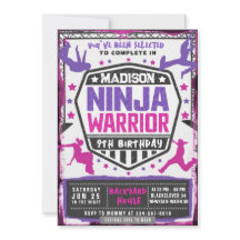 Ninja Athletic Warrior Pink Lila Geburtstagsparty
