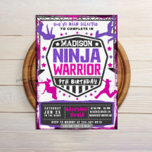 Ninja Athletic Warrior Pink Lila Geburtstagsparty