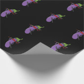 Ninja Aubergine mit Schwert Geschenkpapier (Ecke)